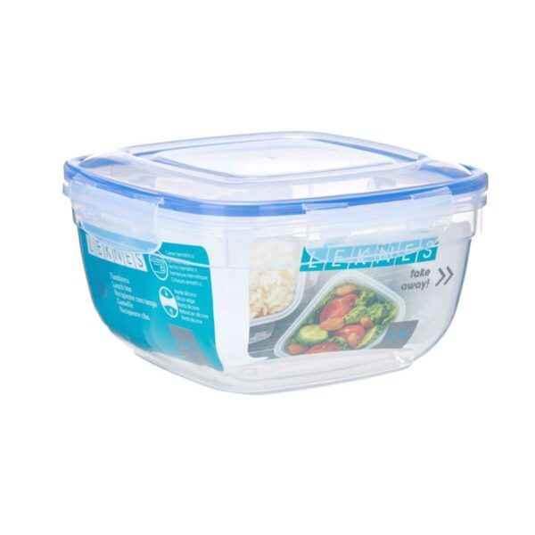 Lunchbox hermetisch Leknes 30105 Durchsichtig Kunststoff karriert 2,4 L 20 x 11 x 20 cm (12 Stück) – Bild 2