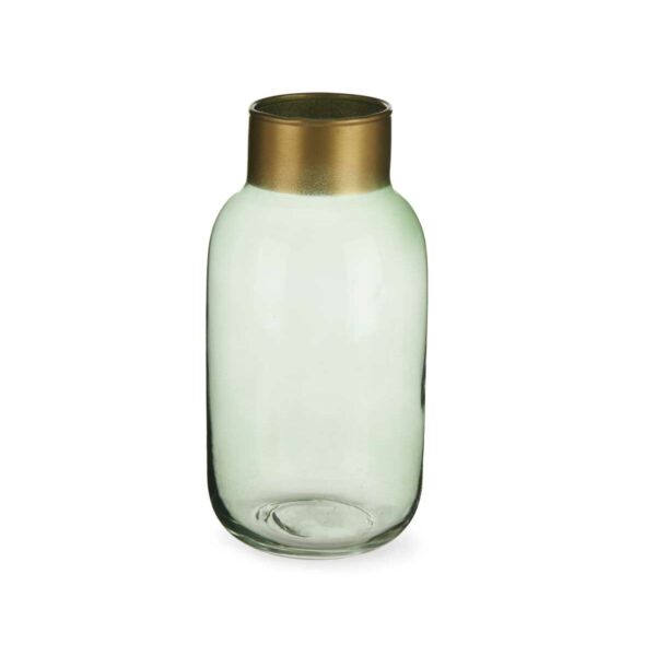 Vase grün Gold Glas 11,5 x 24 x 11,5 cm (6 Stück) – Bild 2