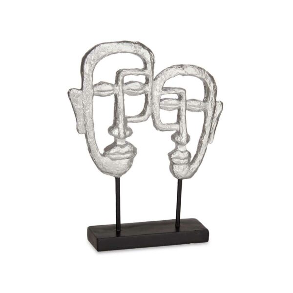 Deko-Figur Gesicht Silberfarben 27 x 32,5 x 10,5 cm (4 Stück) – Bild 2