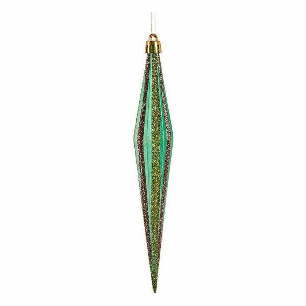 Weihnachtsdekoration Set gedehnt grün Gold 3 x 8,5 x 19 cm (12 Stück) – Bild 2