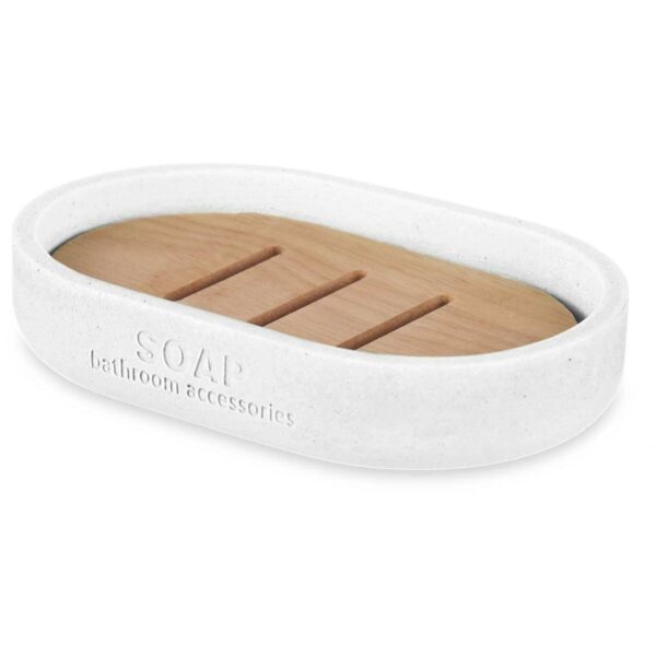 Seifenschale Berilo B5456BC-4 - 455 Weiß Harz Bambus 12,5 x 2,5 x 8,5 cm (6 Stück) – Bild 2