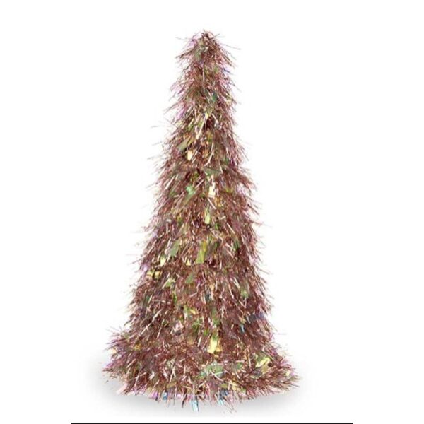 Deko-Figur Weihnachtsbaum Lametta Kupfer Pink Polypropylen PET 24 x 46 x 24 cm (24 Stück) – Bild 2