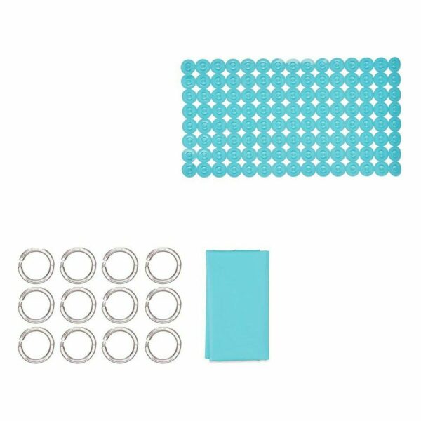 Badezimmer Set Berilo CN-B6032A-BLUE Blau PVC Polyäthylen EVA (12 Stück) – Bild 2