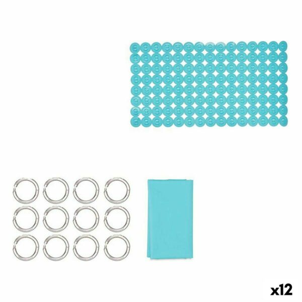 Badezimmer Set Berilo CN-B6032A-BLUE Blau PVC Polyäthylen EVA (12 Stück)