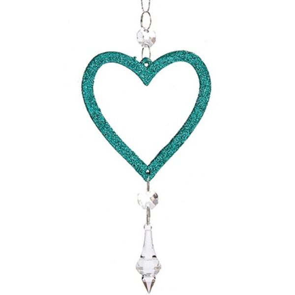 Weihnachtsschmuck Herz grün Kunststoff Glitzernd 9 x 16 x 2 cm (24 Stück) – Bild 2