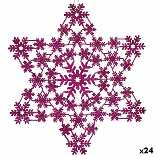 Weihnachtsschmuck Stern Pink 29 x 0,1 x 32 cm (24 Stück)