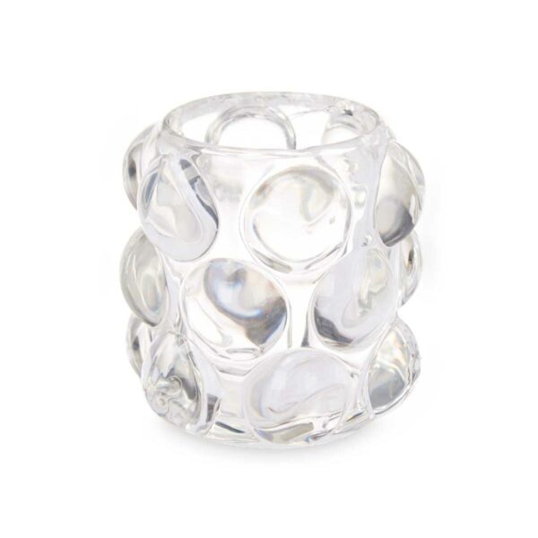 Kerzenschale Mikrosphären Durchsichtig Kristall 8,4 x 9 x 8,4 cm (12 Stück) – Bild 2