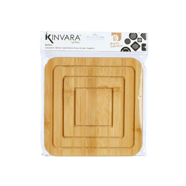 Untersetzer Kinvara 896 natürlich Bambus karriert 19 x 1 x 19 cm (24 Stück) – Bild 3