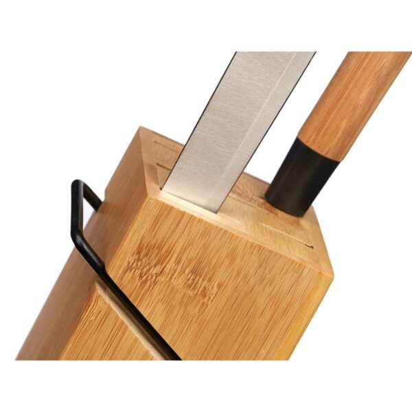 Messerset mit Holzhalterung Kinvara KT171028A 6PCS natürlich Bambus Stahl (4 Stück) – Bild 3