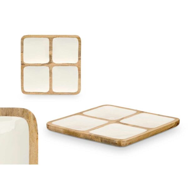 Tablett mit Fächern MALI-991 W Weiß 29,5 x 3 x 29,5 cm (6 Stück) – Bild 3