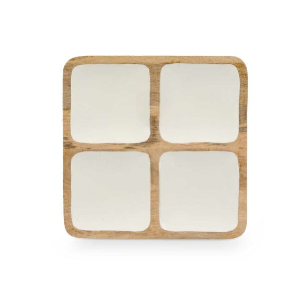 Tablett mit Fächern MALI-991 W Weiß 29,5 x 3 x 29,5 cm (6 Stück) – Bild 4