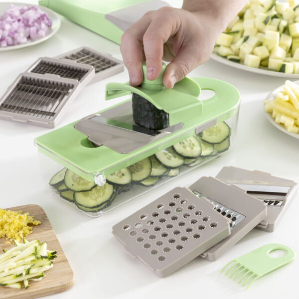 7-in-1-Gemüseschneider, Reibe und Mandoline mit Rezepten und Zubehör Choppie Expert InnovaGoods – Bild 2
