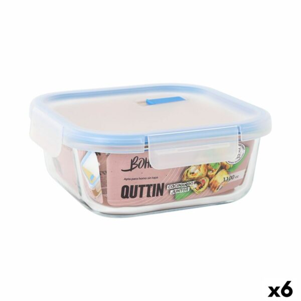 Lunchbox hermetisch Quttin Boho Durchsichtig 1,1 L (6 Stück)
