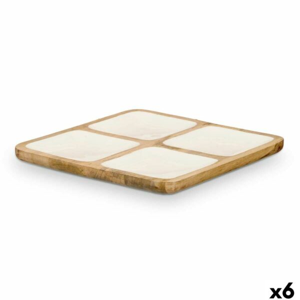 Tablett mit Fächern MALI-991 W Weiß 29,5 x 3 x 29,5 cm (6 Stück)