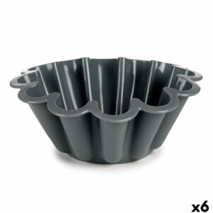 Gebäckbackform Kinvara HH477 Hellgrau Dunkelgrau Silikon 1,5 L 24,5 x 10 x 24,5 cm (6 Stück)