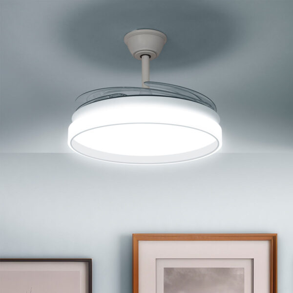 Deckenventilator mit LED-Licht und 4 einklappbaren Flügeln Keteez InnovaGoods Weiß 72 W Ø49-104 cm – Bild 2