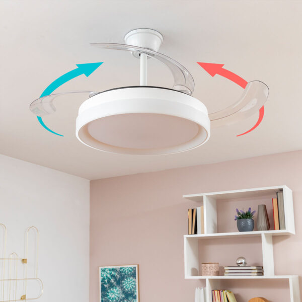 Deckenventilator mit LED-Licht und 4 einklappbaren Flügeln Keteez InnovaGoods Weiß 72 W Ø49-104 cm – Bild 5