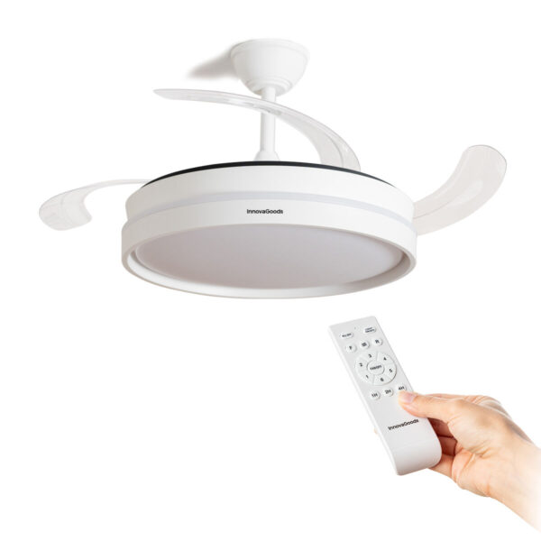 Deckenventilator mit LED-Licht und 4 einklappbaren Flügeln Keteez InnovaGoods Weiß 72 W Ø49-104 cm – Bild 8