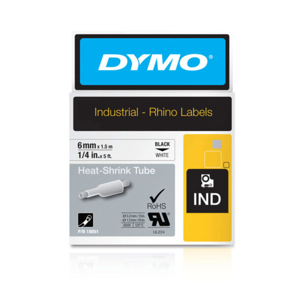 Laminiertes Klebeband zur Kennzeichnung von Maschinen ID1-6 Dymo 18051 Weiß