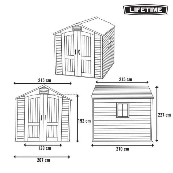 Stand Lifetime 215 x 227 x 215 cm Grau – Bild 4