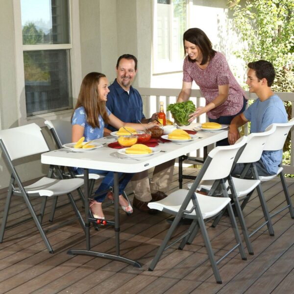 Table Klapptisch Lifetime Weiß Stahl Kunststoff 183 x 91 x 76 cm – Bild 5