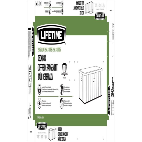 Außenbereich-Truhe Lifetime Braun 570 L 150 x 69 x 72 cm Stahl Kunststoff – Bild 7