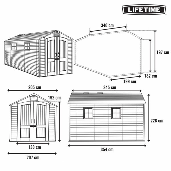 Stand Lifetime 207 x 228 x 354 cm Grau – Bild 4