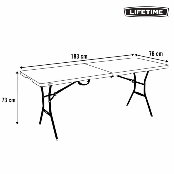 Table Klapptisch Lifetime Schwarz 183 x 73 x 76 cm – Bild 4