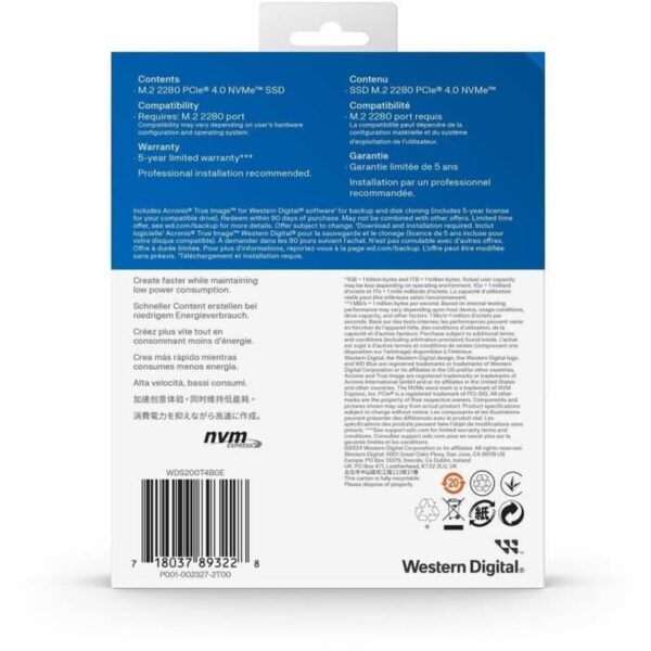 Festplatte Western Digital WDS200T4B0E 2 TB SSD – Bild 5