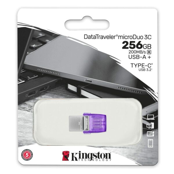 USB Pendrive Kingston microDuo 3C Violett Stahl 256 GB (1 Stück) – Bild 4