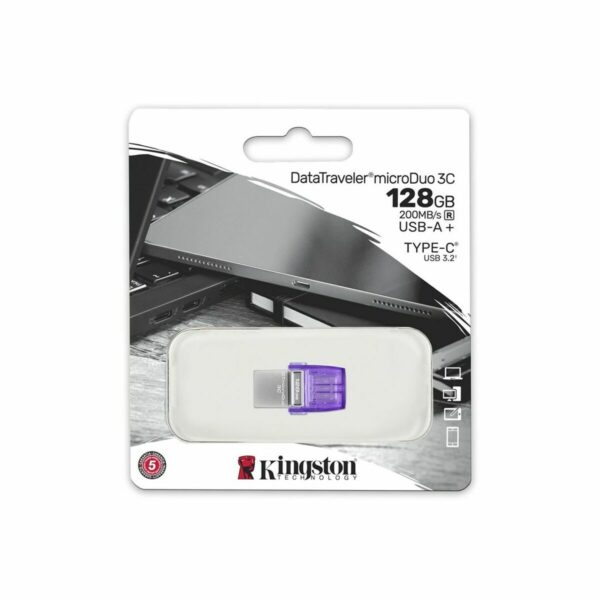 USB Pendrive Kingston DataTraveler  microDuo 3C Stahl 128 GB (1 Stück) – Bild 3