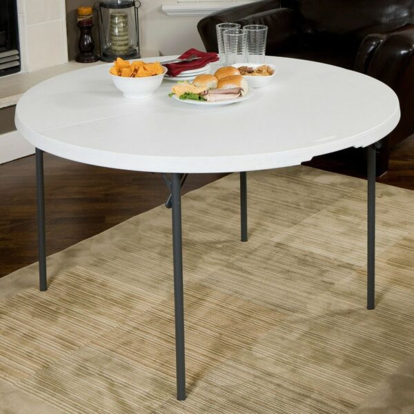 Table Klapptisch Lifetime Weiß 122 x 73,5 x 122 cm Stahl Kunststoff – Bild 5