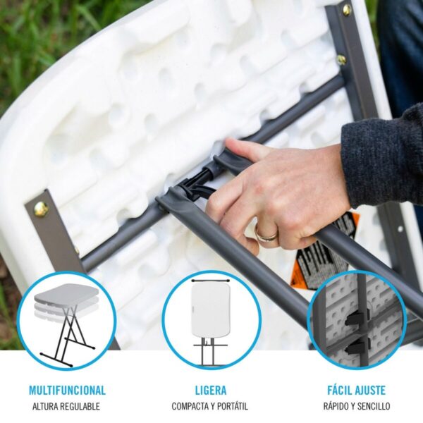 Picknick-Tisch Lifetime Weiß Stahl HDPE 66 x 71 x 46 cm – Bild 3