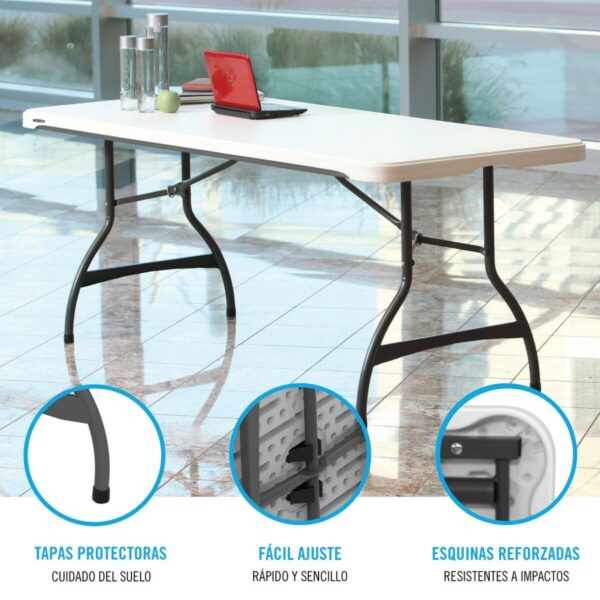 Table Klapptisch Lifetime Weiß Stahl Kunststoff 182 x 73,5 x 76 cm – Bild 3