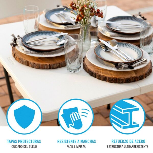 Table Klapptisch Lifetime Weiß 86 x 74 x 86 cm – Bild 4