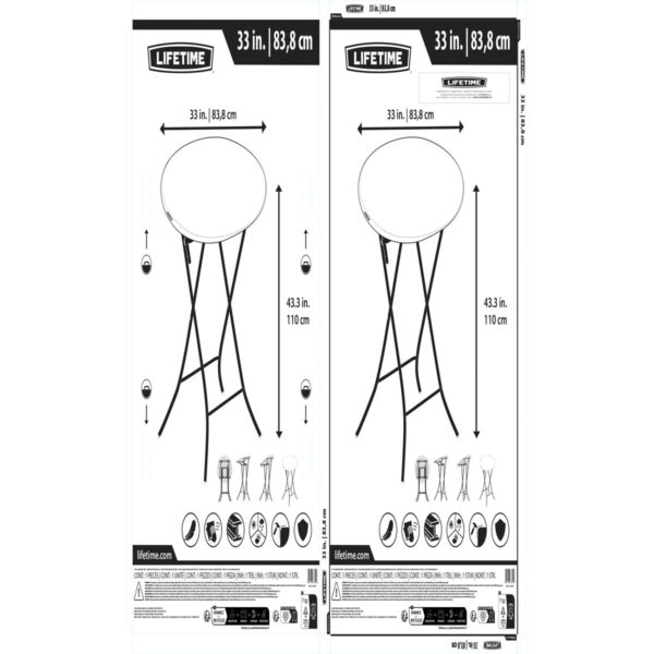 Beistelltisch Lifetime Creme 84 x 110 x 84 cm Stahl Kunststoff – Bild 6