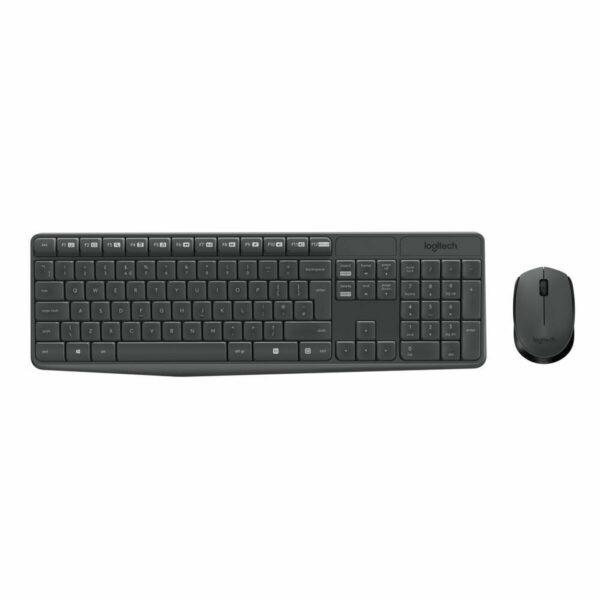 Tastatur mit Drahtloser Maus Logitech MK235 Schwarz Grau QWERTY Qwerty US – Bild 2