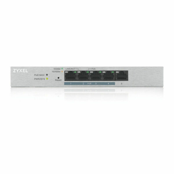Switch ZyXEL GS1200-5HPV2-EU0101F RJ-45 PoE Grau – Bild 2