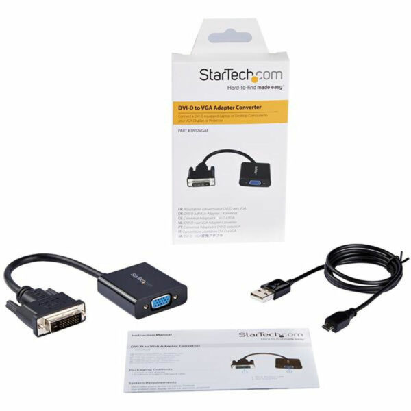 DVI-D-zu-VGA-Adapter Startech DVI2VGAE             0,19 m Schwarz – Bild 2
