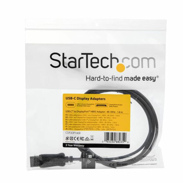 USB-C-zu-DisplayPort-Adapter Startech CDP2DP146B 1,8 m Schwarz – Bild 5
