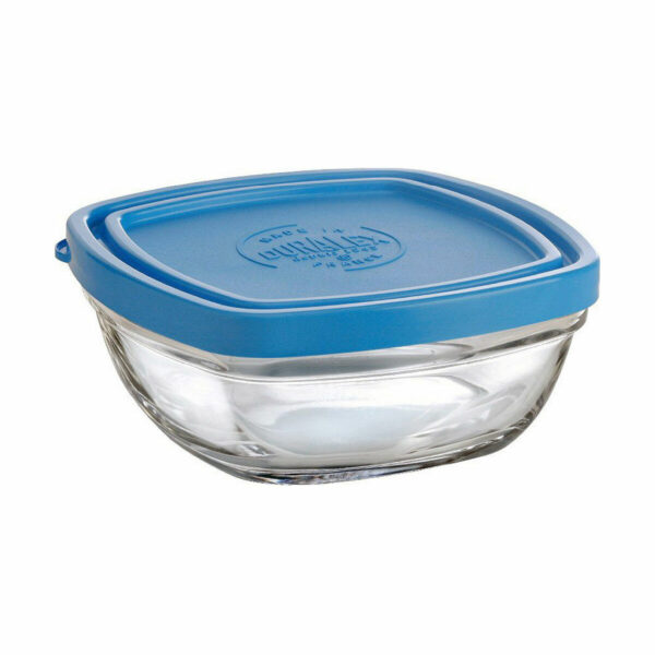 Viereckige Lunchbox mit Deckel Duralex FreshBox Blau 300 ml 11 x 11 x 5 cm (12 Stück) – Bild 2