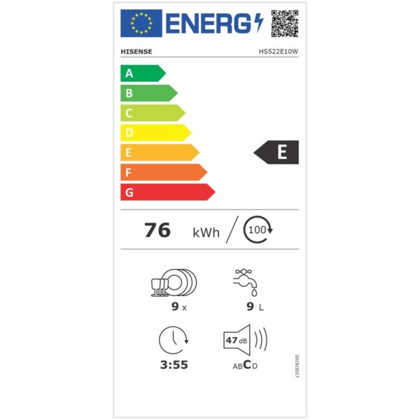 Geschirrspüler Hisense HS522E10W 45 cm – Bild 3