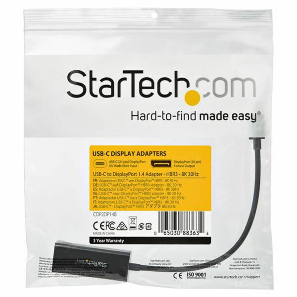 USB-C-zu-DisplayPort-Adapter Startech CDP2DP14B            Schwarz – Bild 4