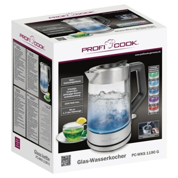 Wasserkocher Proficook PC-WKS 1190 G Silberfarben 2200 W 1,7 L – Bild 3