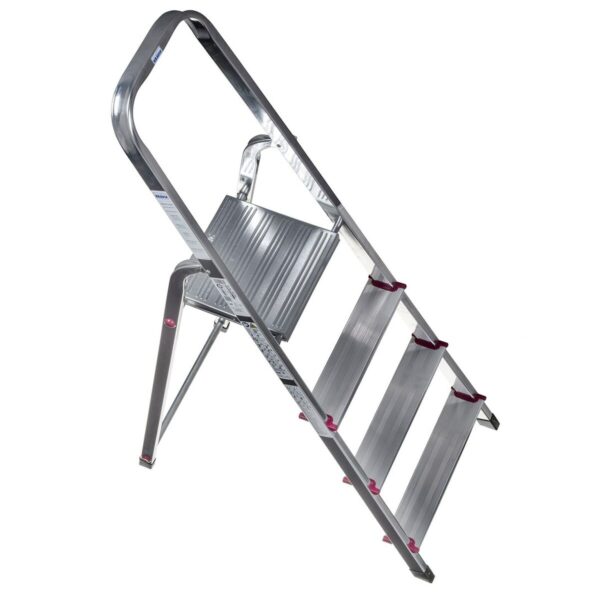 4-stufige Klappleiter Krause 000705 Silberfarben Aluminium – Bild 6