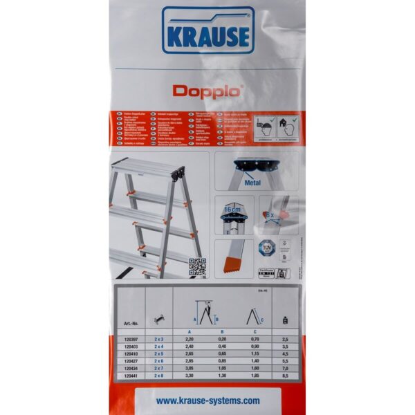 4-stufige Klappleiter Krause 120403 Silberfarben Aluminium – Bild 5