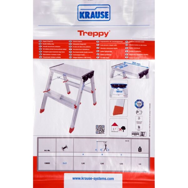 2-stufige Klappleiter Krause 130020 Silberfarben Aluminium – Bild 2