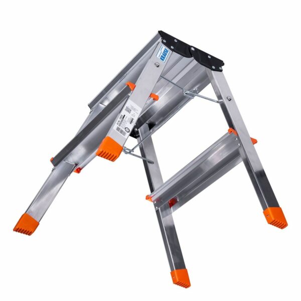 2-stufige Klappleiter Krause 130020 Silberfarben Aluminium – Bild 3