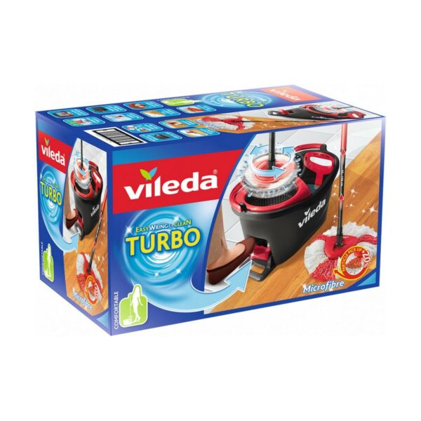 Mop with Bucket Vileda mop en steel Supermocio 3Action Weiß Rot Mikrofasern – Bild 2