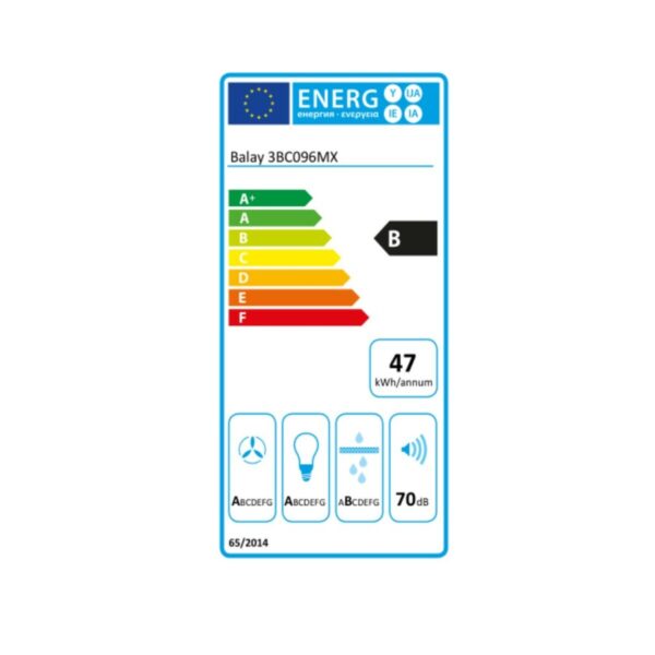 Konventioneller Rauchfang Balay 3BC096MX 90 cm 590 m3/h 70 dB 220W Stahl – Bild 3